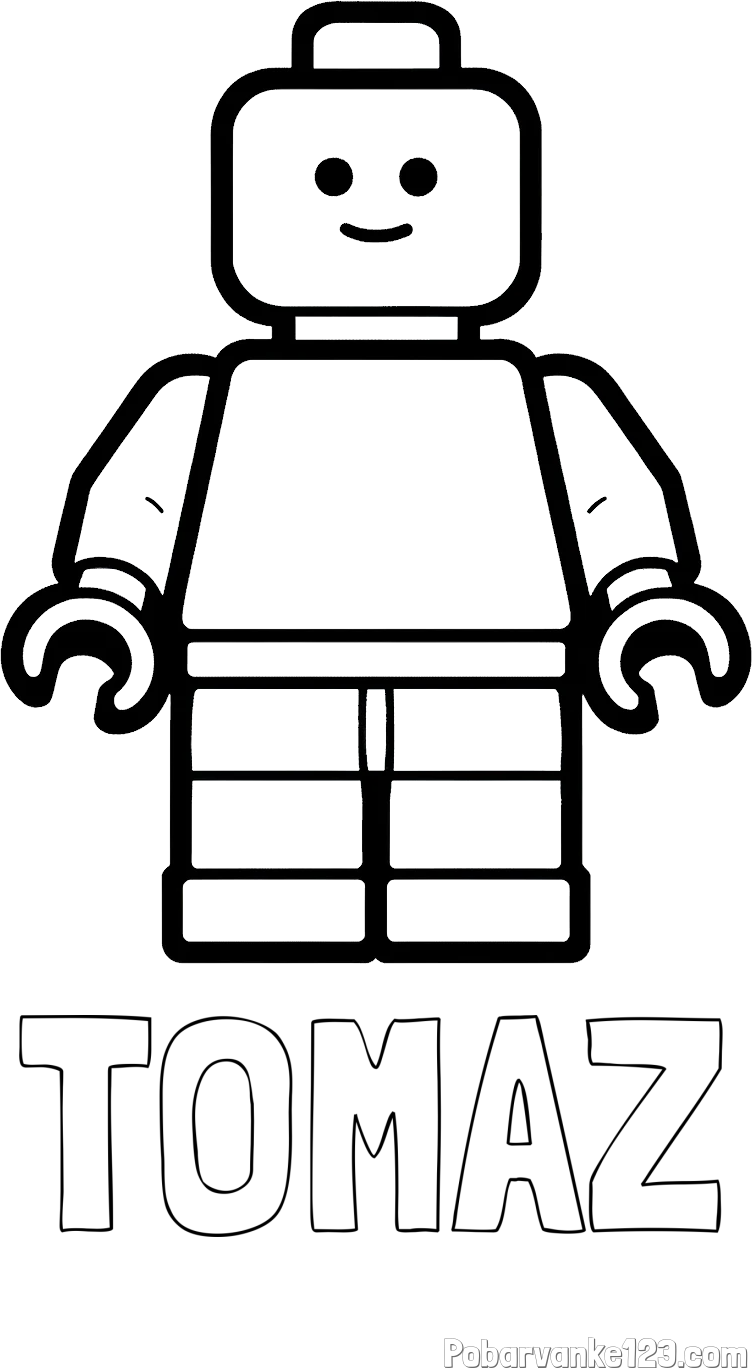 Pobarvanka imena TOMAŽ in pobarvanka LEGO figurice fanta