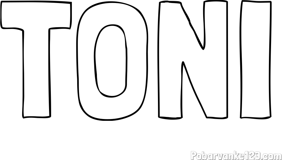 Pobarvanka imena TONI