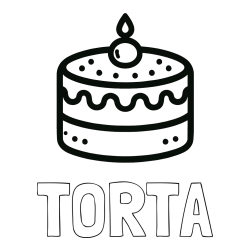 Online izdelana pobarvanka - Pobarvanka imena TORTA in otroška pobarvanka majhne torte