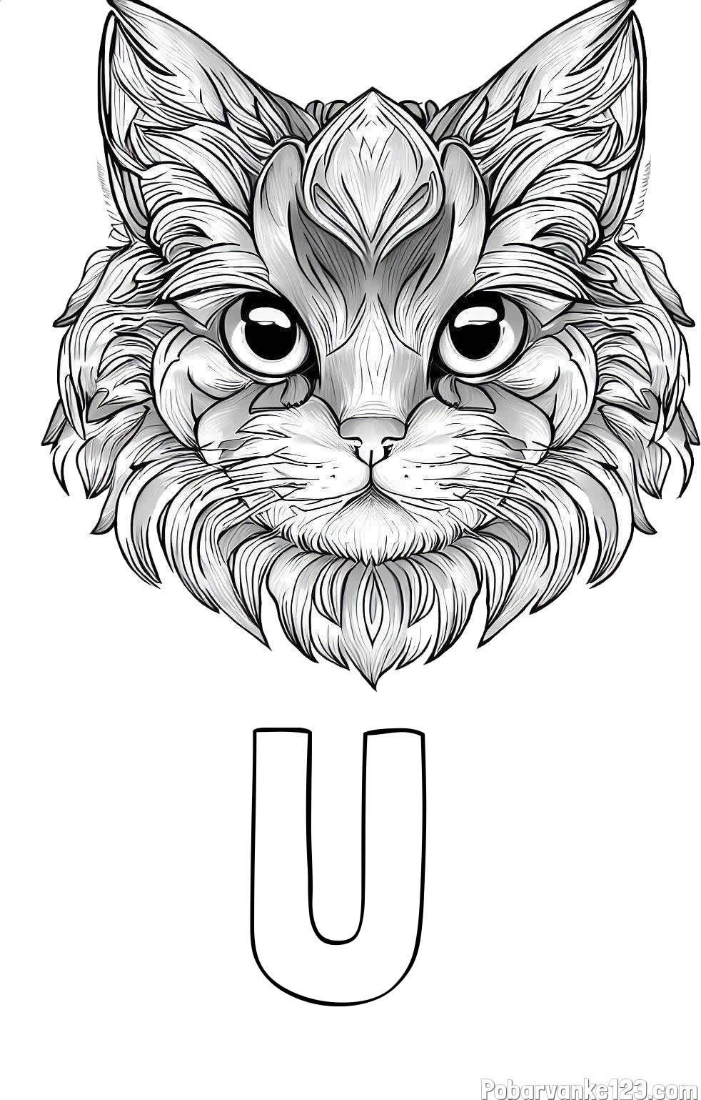 Pobarvanka imena U in pobarvanka mačke