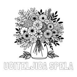 Online izdelana pobarvanka - Pobarvanka imena UČITELJICA ŠPELA in pobarvanka veliekga šopka rož