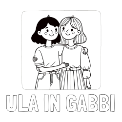 Online izdelana pobarvanka - Pobarvanka imena ULA IN GABBI in otroška pobarvanka dveh prijateljic