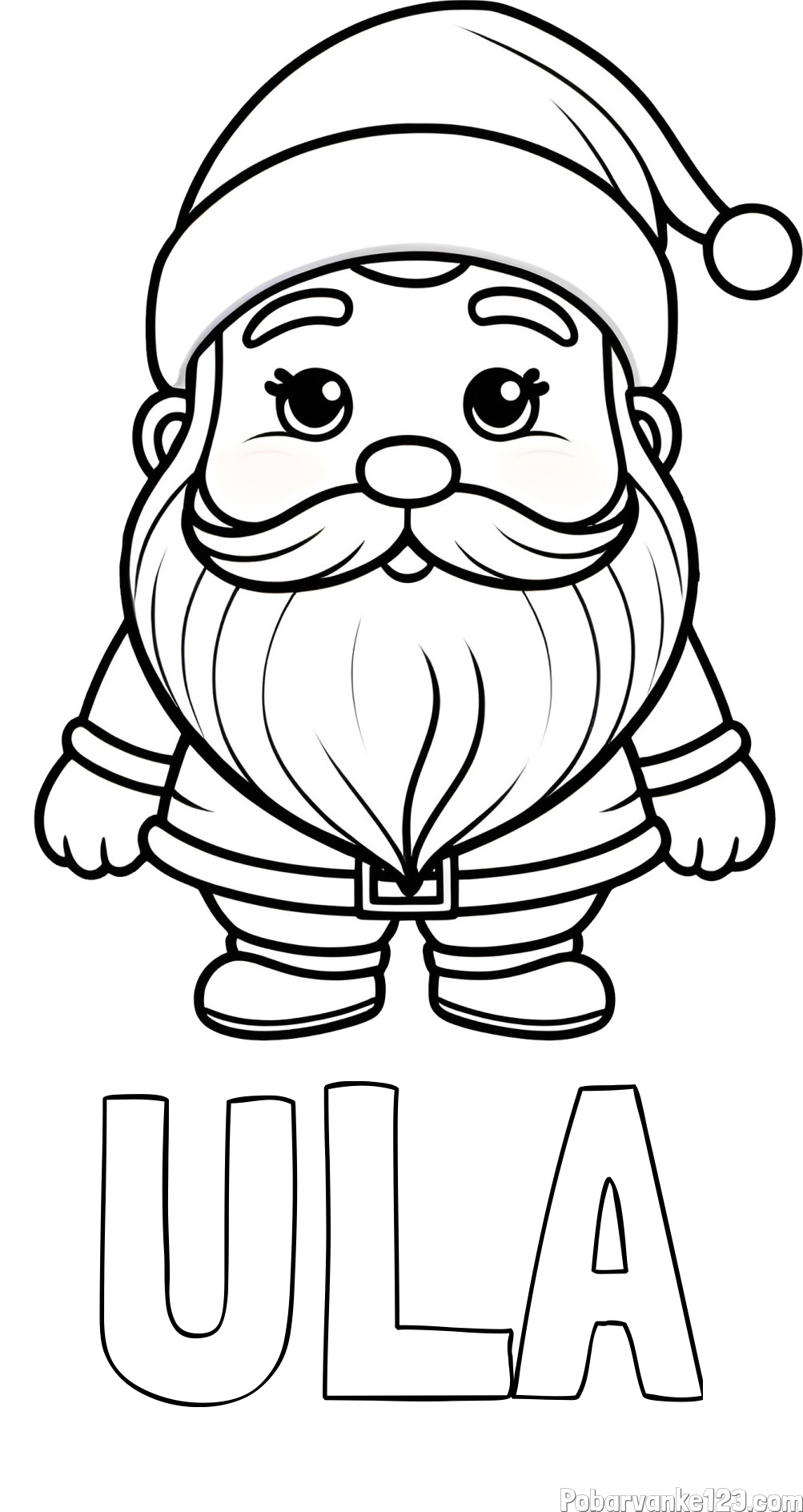 Pobarvanka imena ULA in otroška pobarvanka ljubkega Božička
