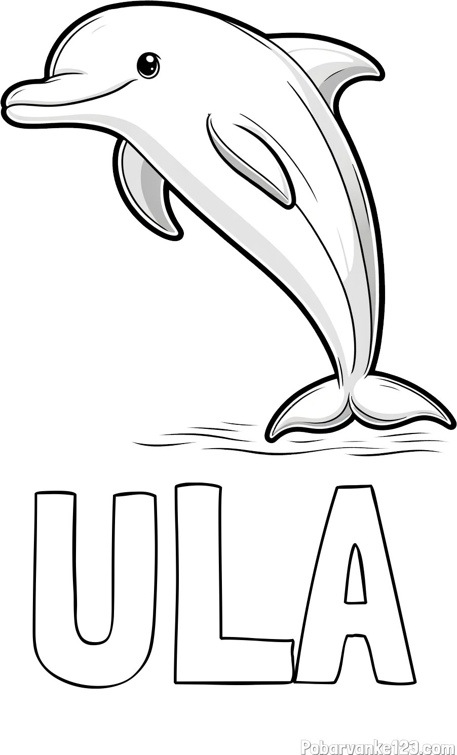 Pobarvanka imena ULA in pobarvanka delfina