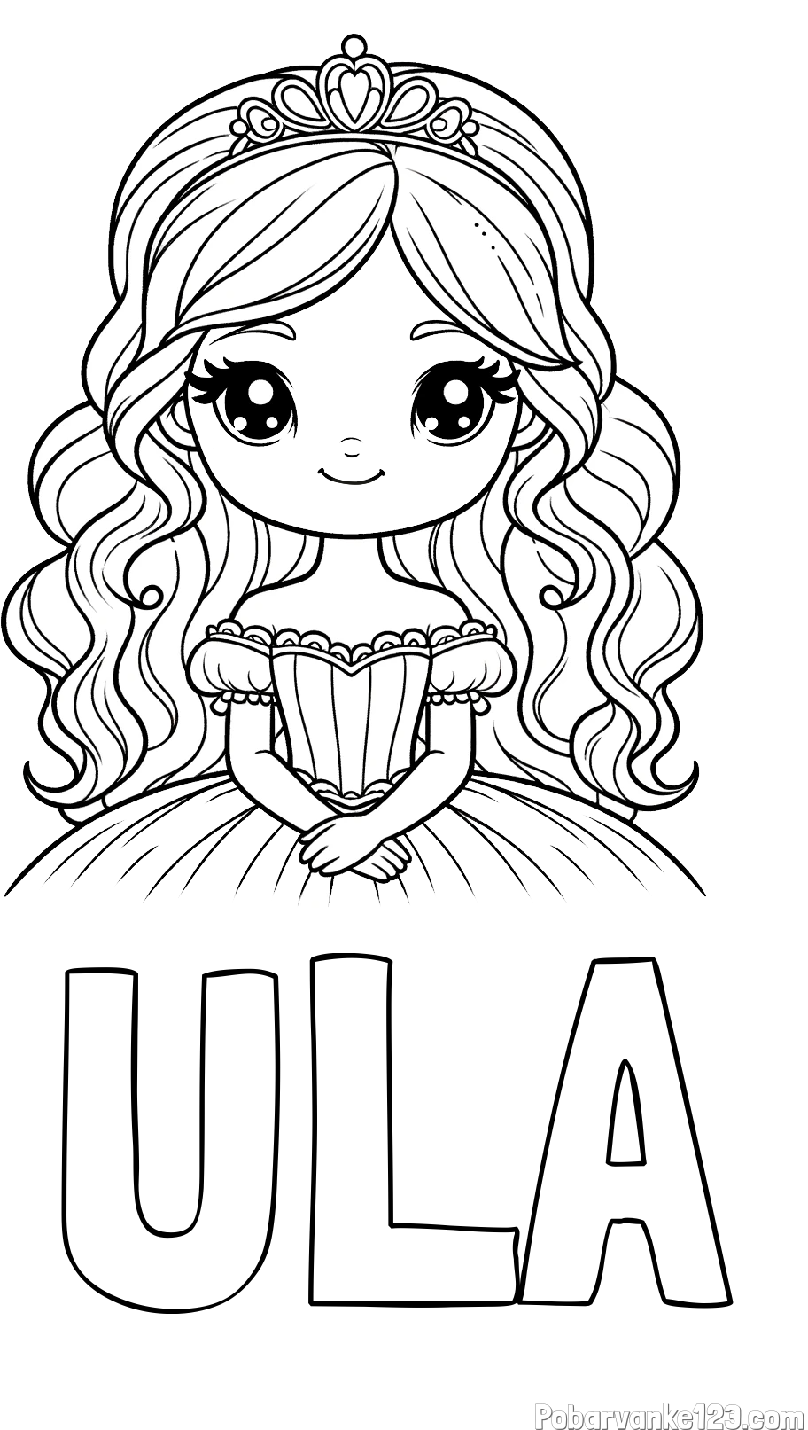 Pobarvanka imena ULA in pobarvanka ljubke princese