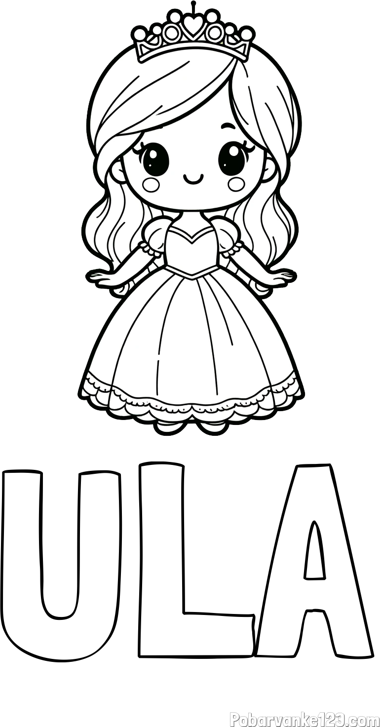 Pobarvanka imena ULA in pobarvanka ljubke princeske