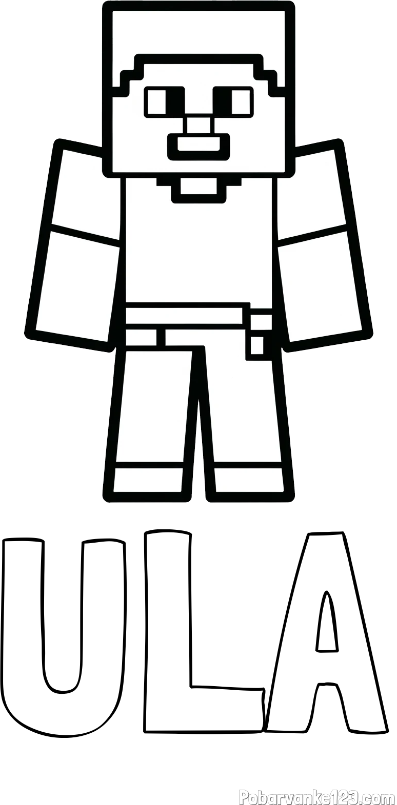 Pobarvanka imena ULA in pobarvanka Minecraft figurice