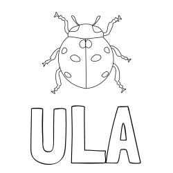 Online izdelana pobarvanka - Pobarvanka imena ULA in pobarvanka pikapolonice