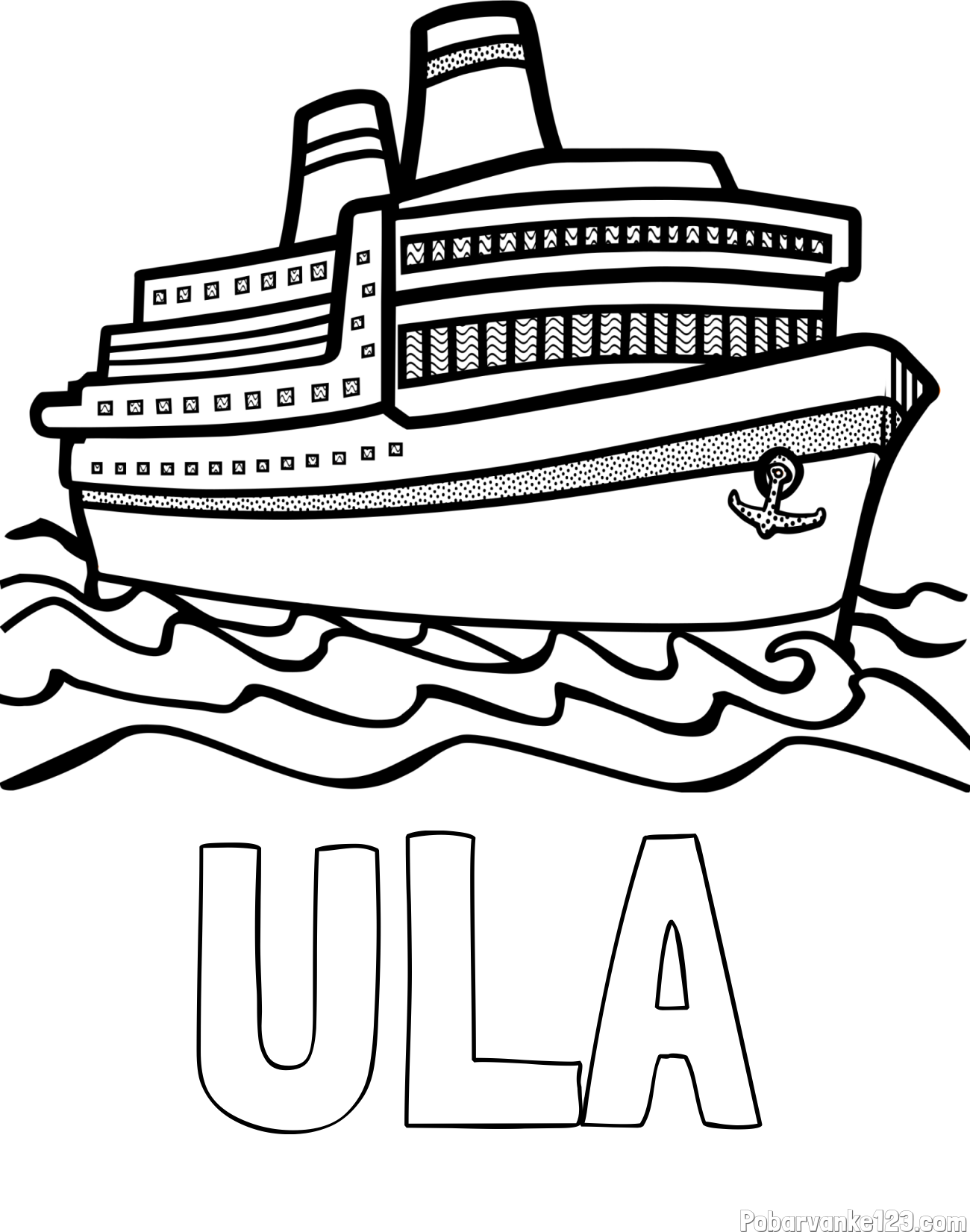 Pobarvanka imena ULA in pobarvanka velike potniške ladje