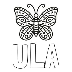 Pobarvanka imena ULA ter metulja