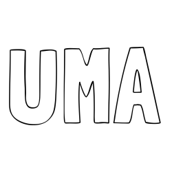 Online izdelana pobarvanka - Pobarvanka imena UMA