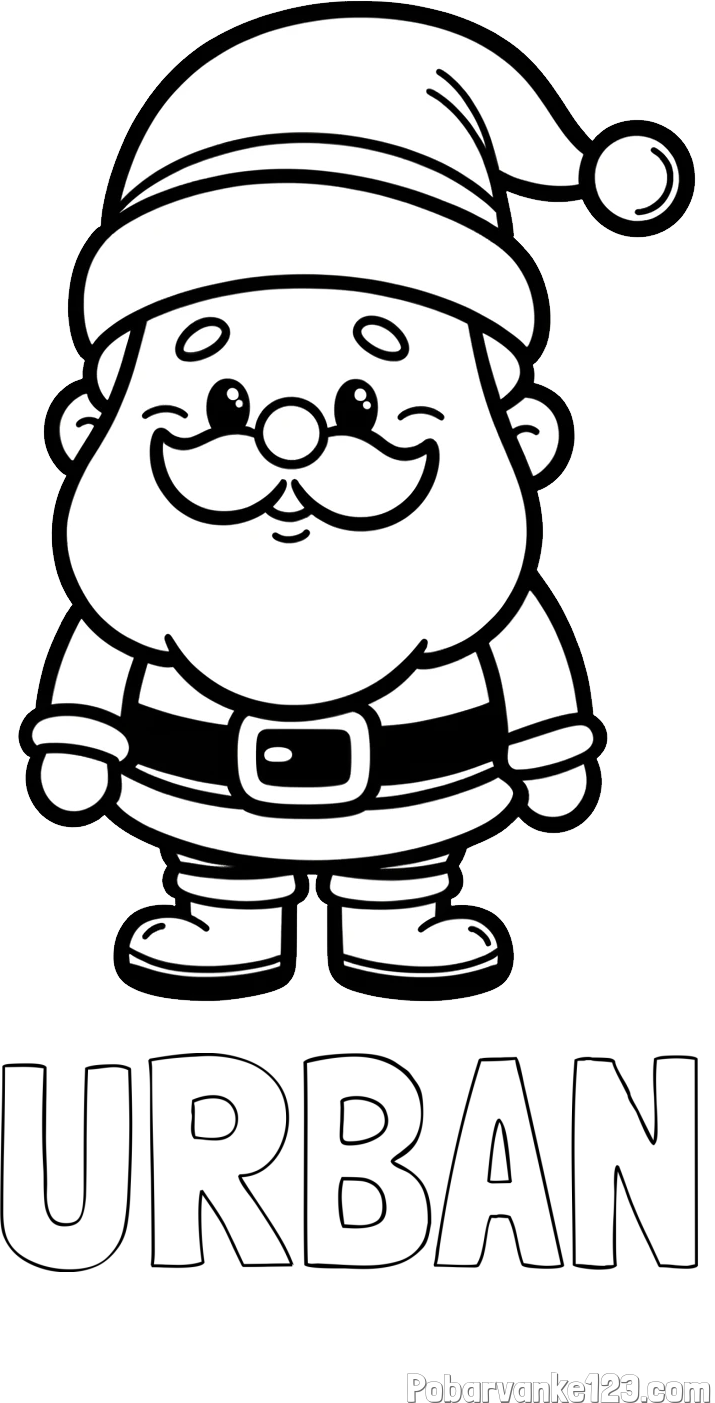 Pobarvanka imena URBAN in otroška pobarvanka Božička