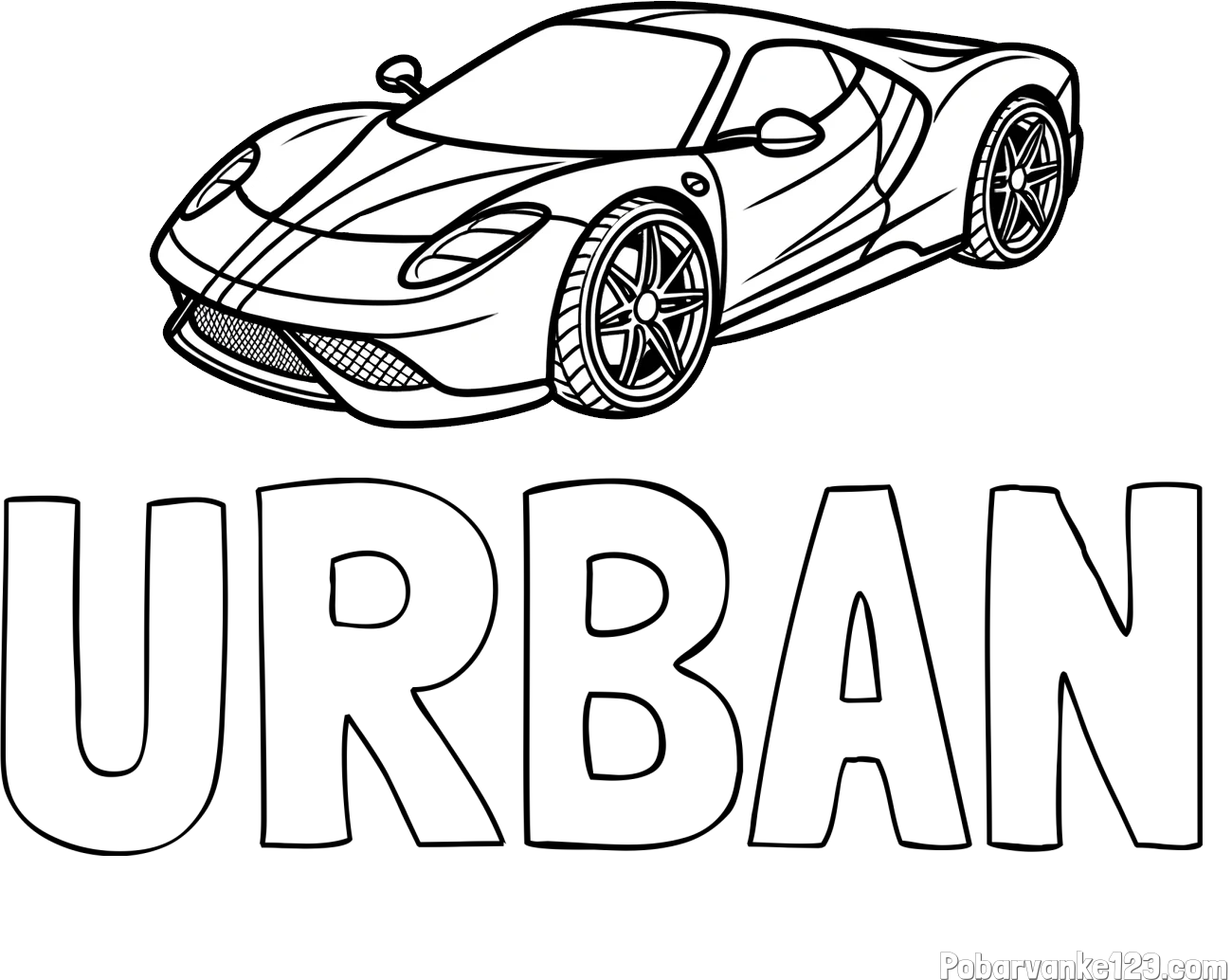 Pobarvanka imena URBAN in pobarvanka dirkalnega avtomobila