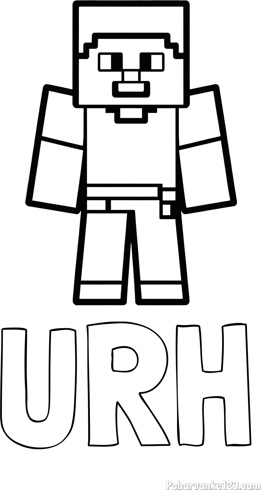 Pobarvanka imena URH in pobarvanka Minecraft figurice