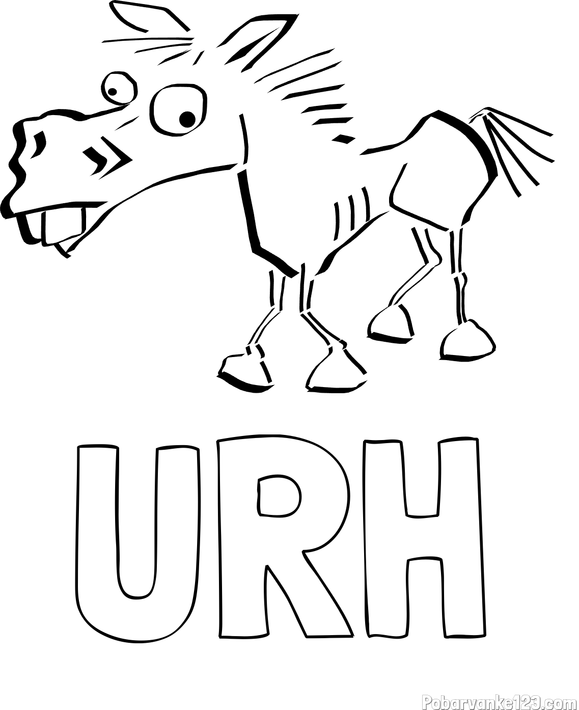 Pobarvanka imena URH in pobarvanka smešni konj