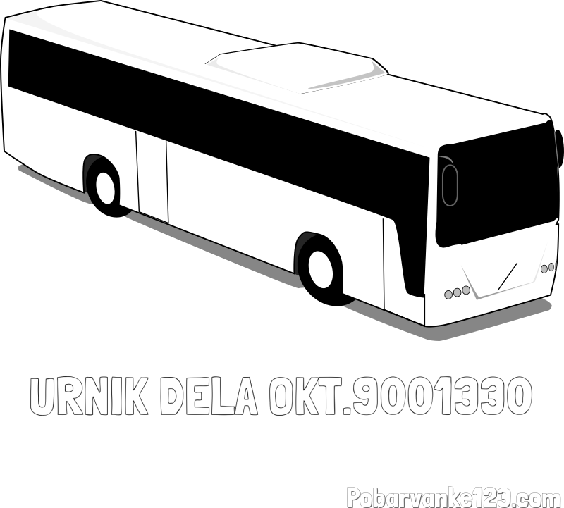 Pobarvanka imena URNIK DELA OKT.900-1330 in pobarvanka velikega avtobusa