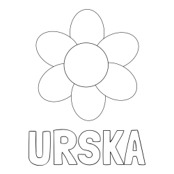 Online izdelana pobarvanka - Pobarvanka imena URŠKA² in otroška pobarvanka cveta