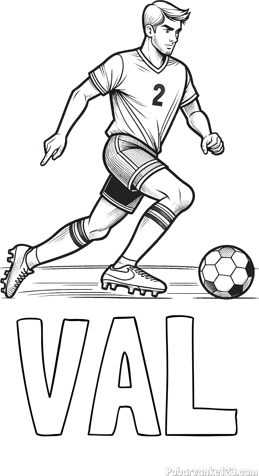 Pobarvanka imena VAL in pobarvanka nogometaša