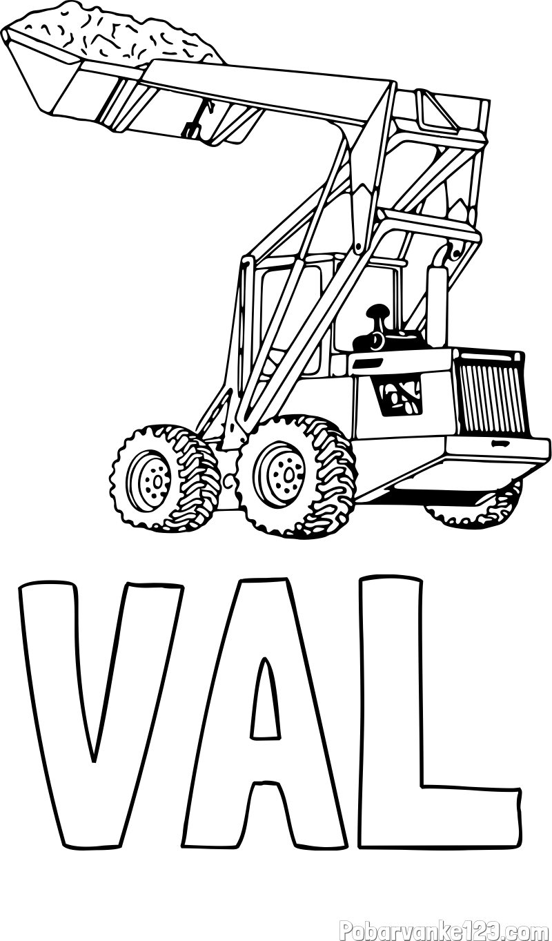 Pobarvanka imena VAL in pobarvanka velikega traktorja