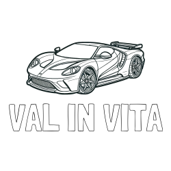 Online izdelana pobarvanka - Pobarvanka imena VAL IN VITA in Športni avtomobil
