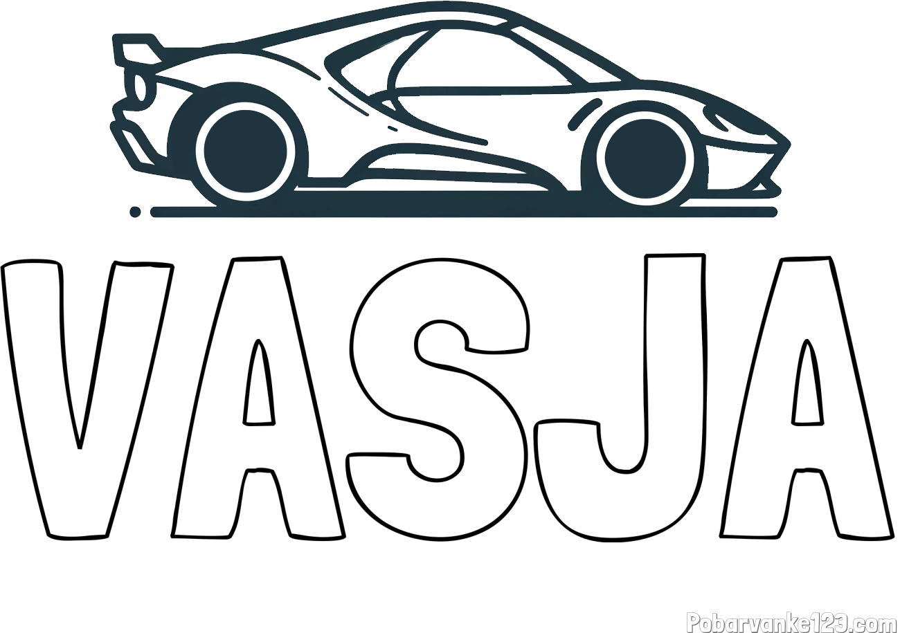 Pobarvanka imena VASJA in otroška pobarvanka dirkalnega avtomobila