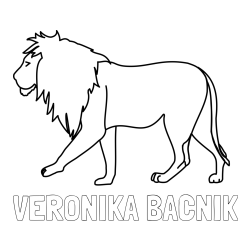 Pobarvanka imena VERONIKA BAČNIK in otroška pobarvanka leva