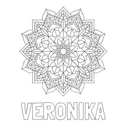 Pobarvanka imena VERONIKA in Čudovita pobarvanka mendale