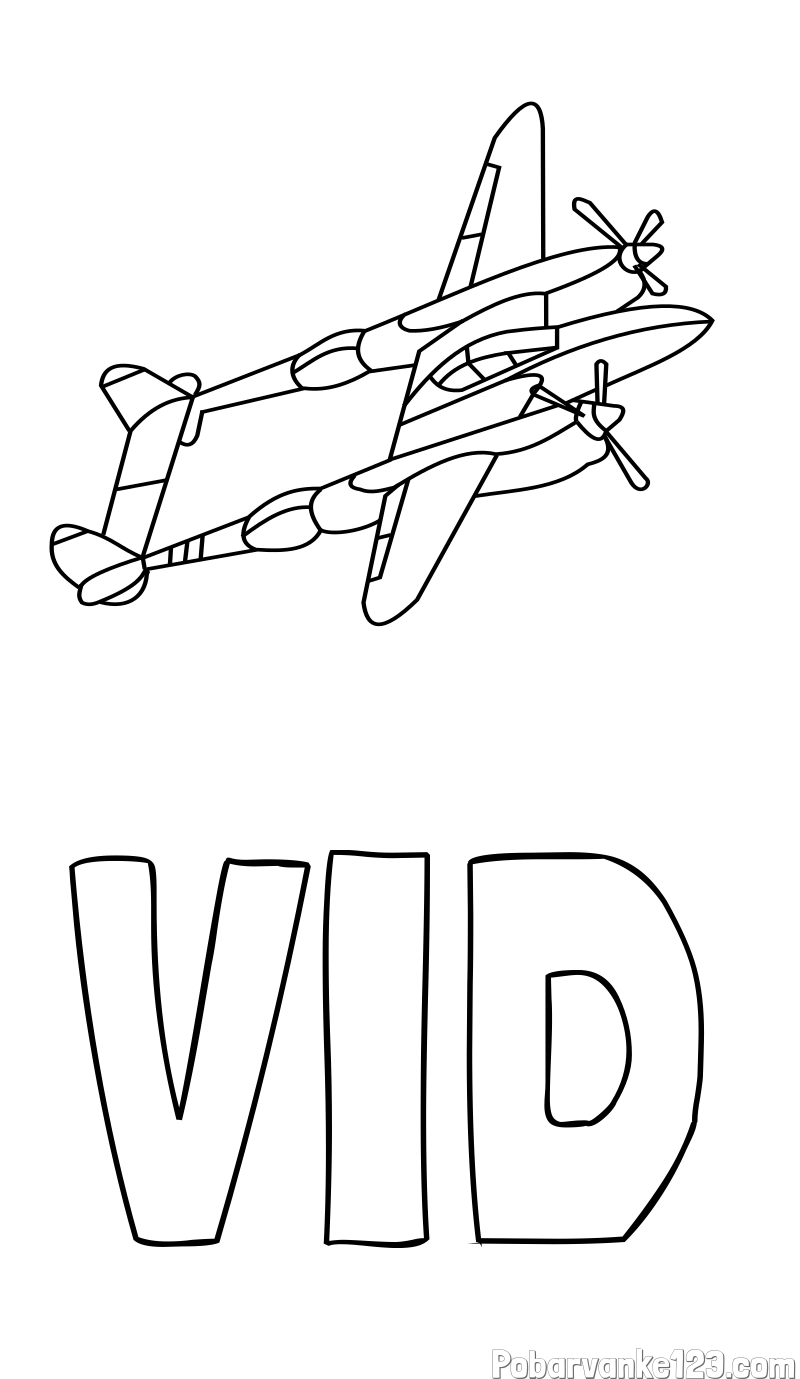 Pobarvanka imena VID in pobarvanka bojnega letala