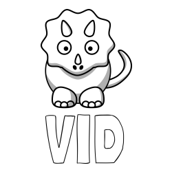 Pobarvanka imena VID in pobarvanka dinozavra triceratops