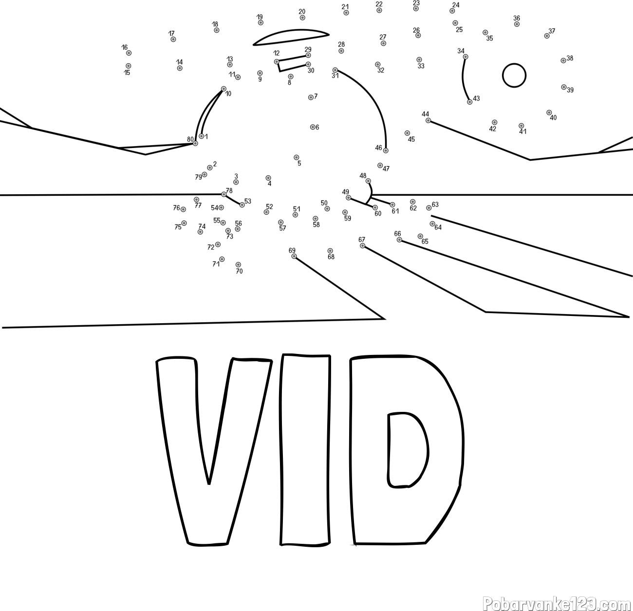 Pobarvanka imena VID in pobarvanka helikopterja - poveži številke