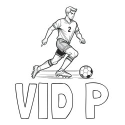 Online izdelana pobarvanka - Pobarvanka imena VID P in pobarvanka nogometaša