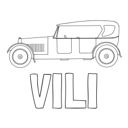 Online izdelana pobarvanka - Pobarvanka imena VILI in star avto