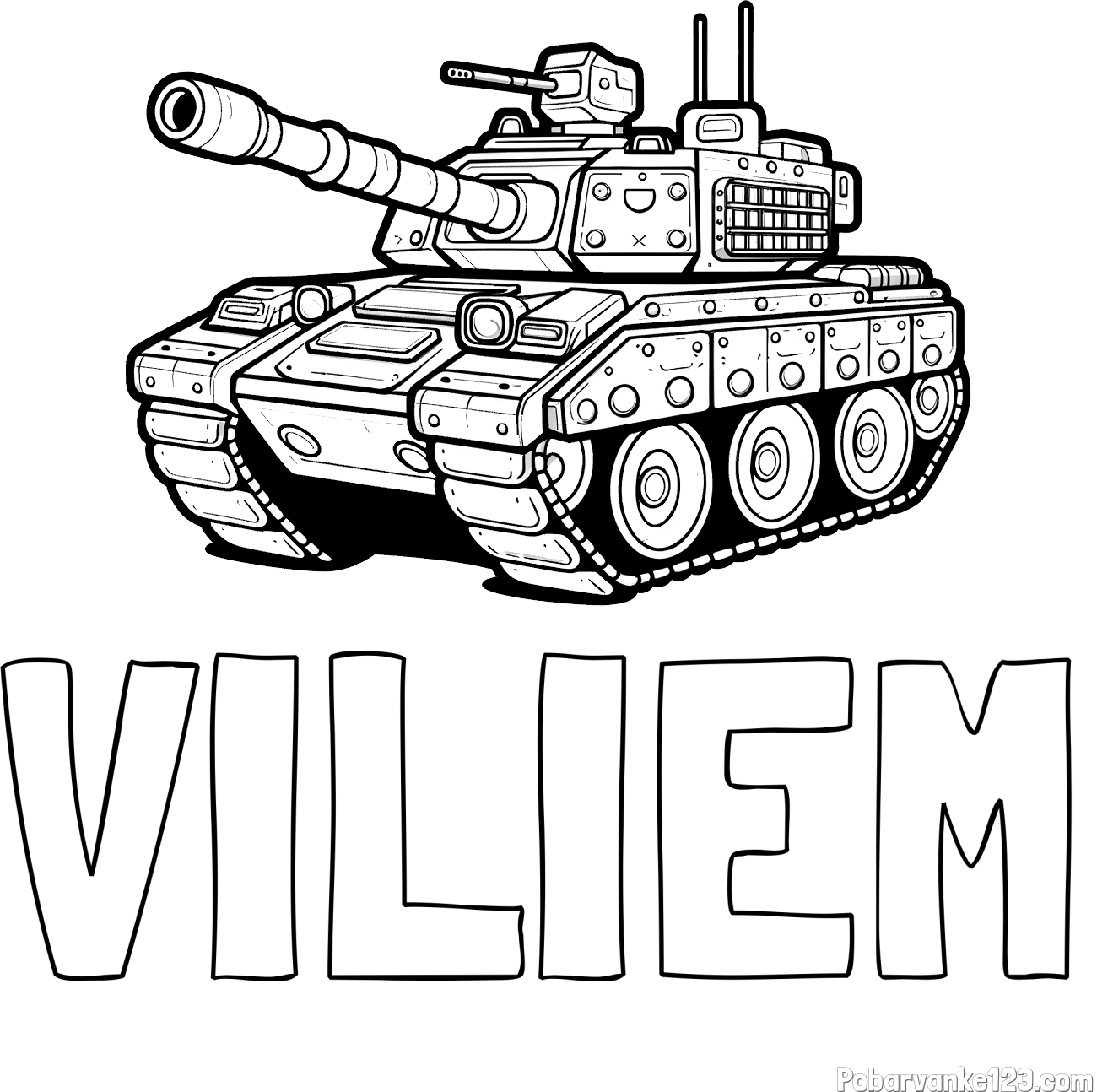 Pobarvanka imena VILIEM in pobarvanka tanka