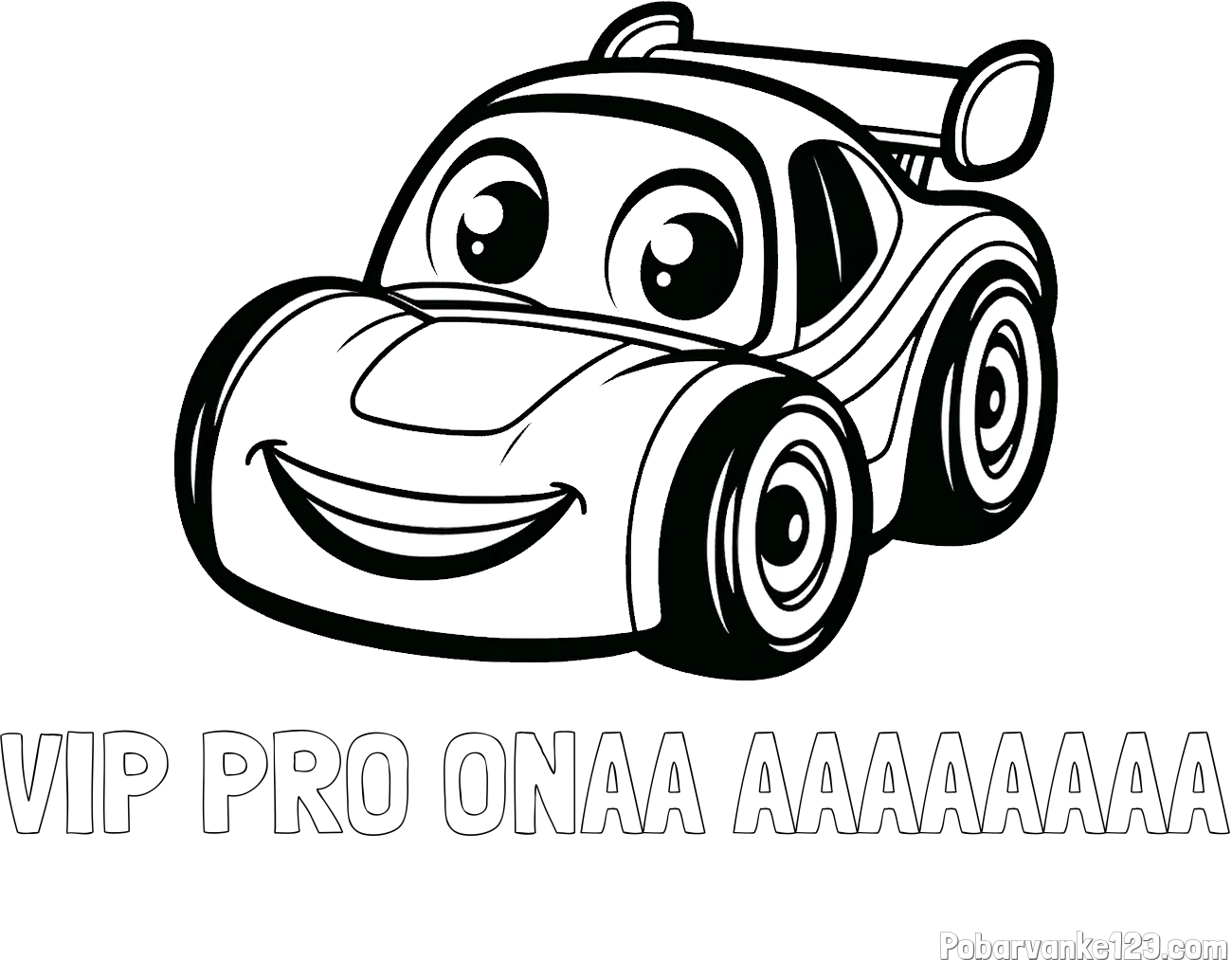 Pobarvanka imena VIP PRO ONAA AAAAAAAA in pobarvanka otroškega avtomobila