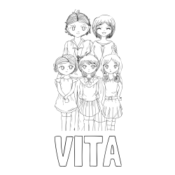Pobarvanka imena VITA in anime risani junaki