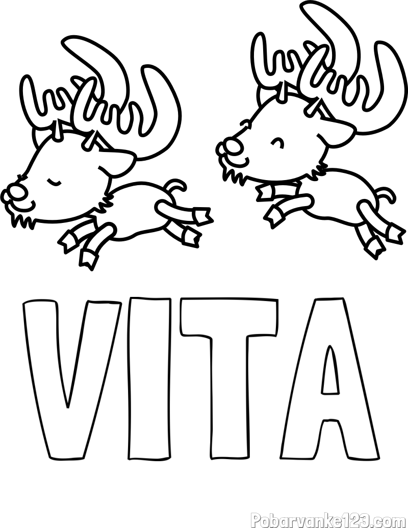 Pobarvanka imena VITA in jelenčka