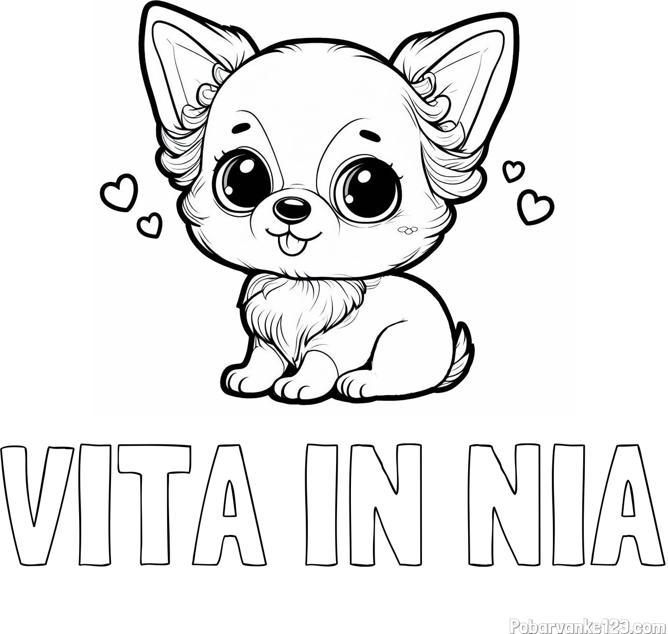 Pobarvanka imena VITA IN NIA in pobarvanka čivave