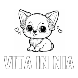 Online izdelana pobarvanka - Pobarvanka imena VITA IN NIA in pobarvanka čivave