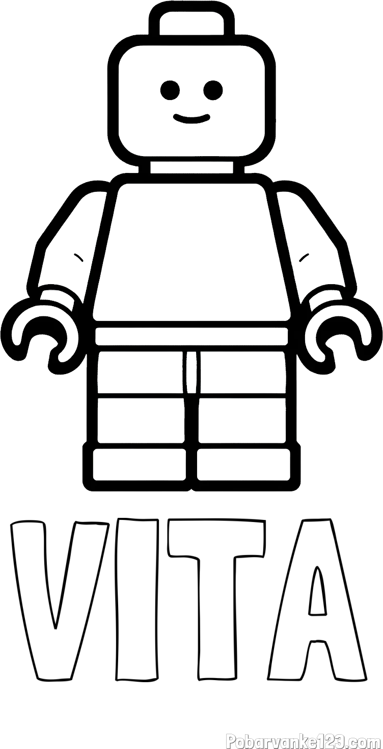 Pobarvanka imena VITA in pobarvanka LEGO figurice fanta