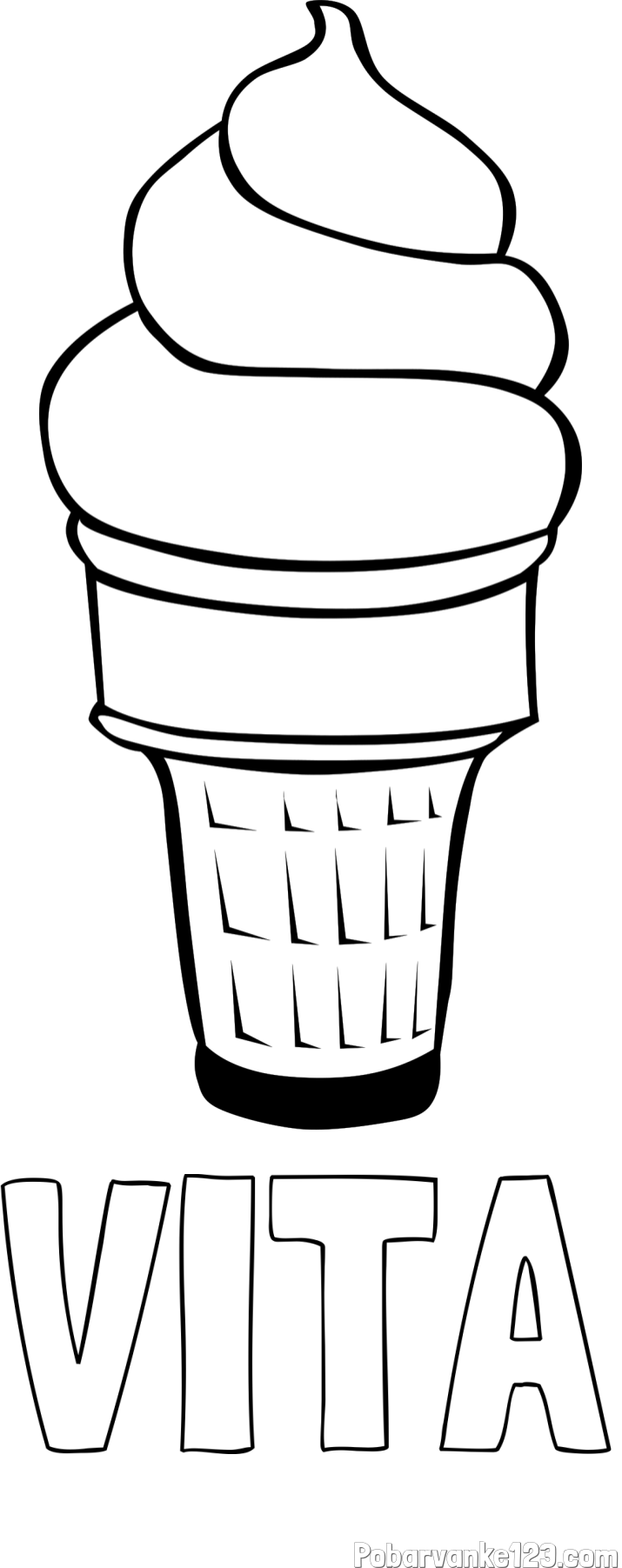 Pobarvanka imena VITA in pobarvanka sladoled