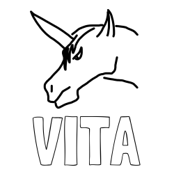 Online izdelana pobarvanka - Pobarvanka imena VITA in pobarvanka unicorn