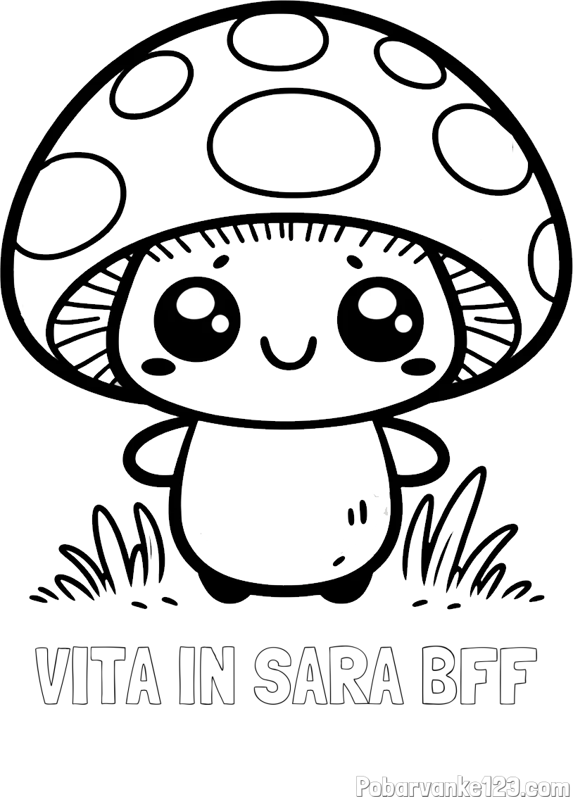 Pobarvanka imena VITA IN SARA BFF in otroška pobarvanka gobe