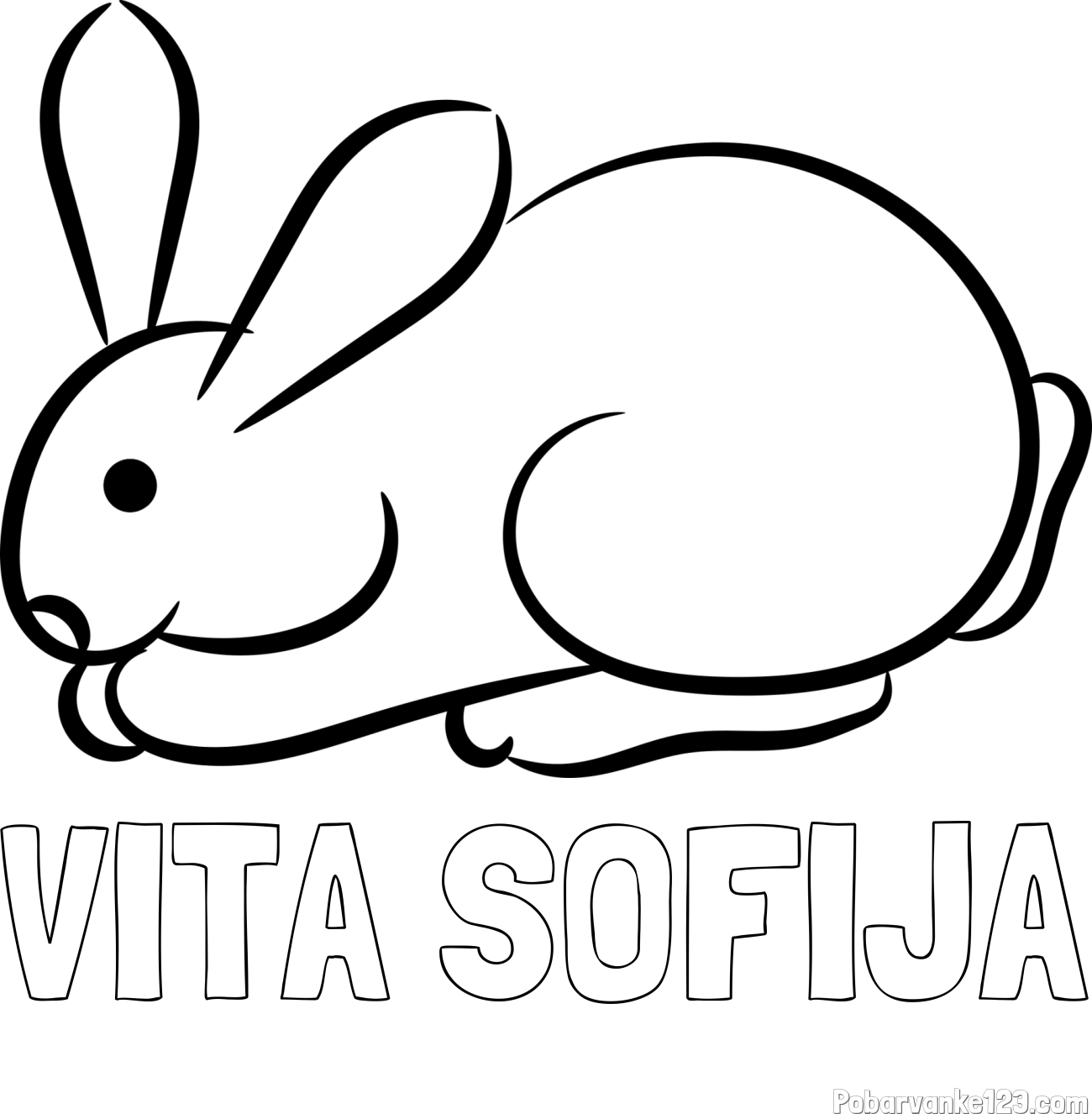 Pobarvanka imena VITA SOFIJA in pobarvanka majhnega zajčka