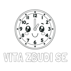 Online izdelana pobarvanka - Pobarvanka imena VITA ZBUDI SE in otroška pobarvanka nasmejane ure