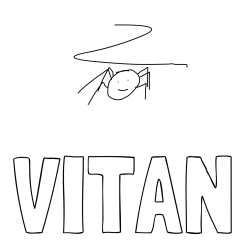 Online izdelana pobarvanka - Pobarvanka imena VITAN in pajek bibi