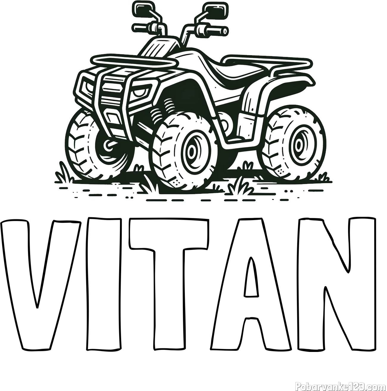 Pobarvanka imena VITAN in pobarvanka štirikolesnika