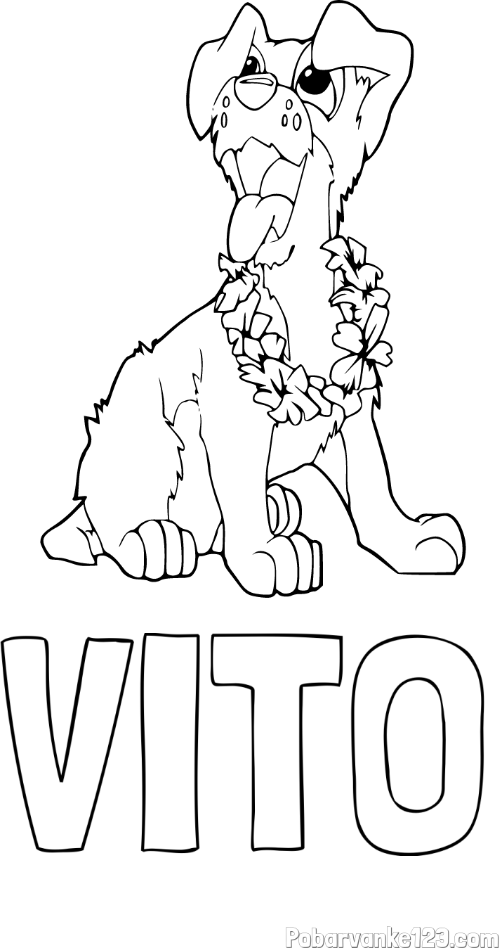 Pobarvanka imena VITO in pobarvanka kužka