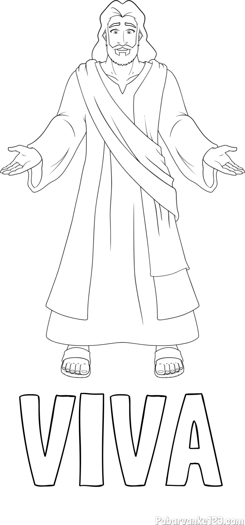 Pobarvanka imena VIVA in pobarvanka Jezusa Kristusa