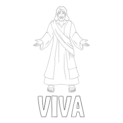 Online izdelana pobarvanka - Pobarvanka imena VIVA in pobarvanka Jezusa Kristusa