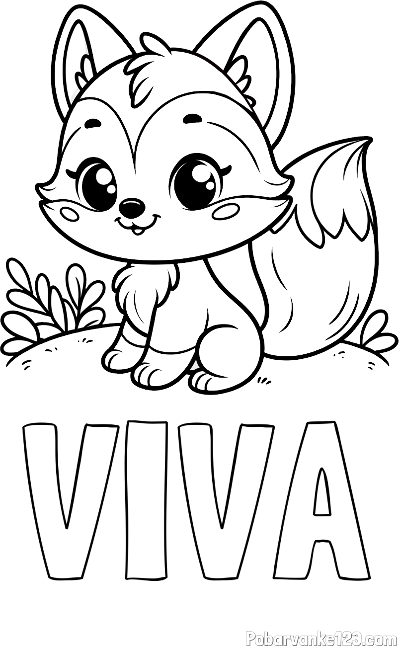 Pobarvanka imena VIVA in pobarvanka lisičke